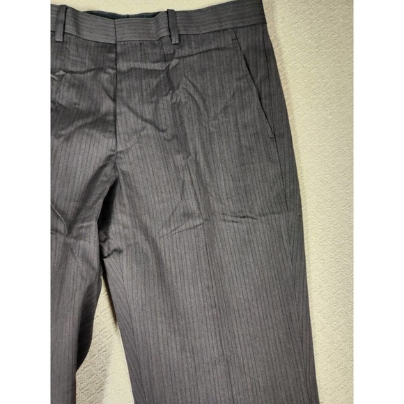DKNY Pants Mens 32 Wool Blend Soho Fit Chino Modern Stripe Mid Rise Italy - Picture 2 of 12